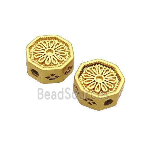 Copper Octagon Beads Unfade Gold Plated