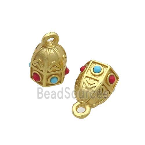 Tibetan Style Copper Pendant Unfade Gold Plated