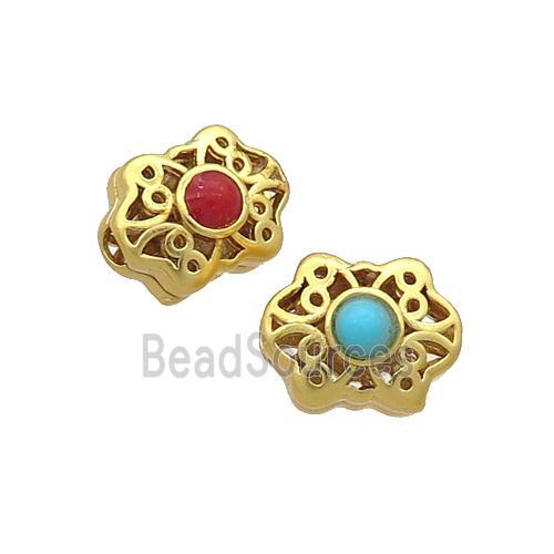 Tibetan Style Copper Beads Unfade Gold Plated