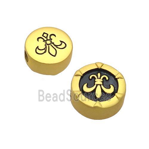 Copper Button Beads Large Hole Unfade Gold Plated