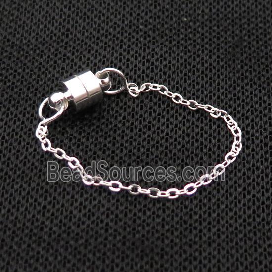 Copper Bracelet Chain Magnetic Silver Plated