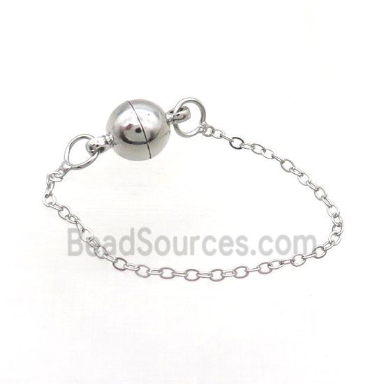 Copper Bracelet Chain Magnetic Platinum Plated