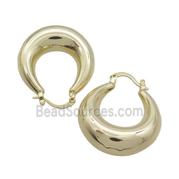 Copper Latchback Earring Hollow Gold Plated