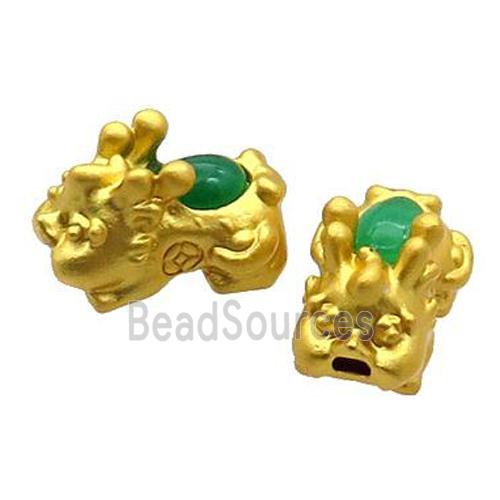 Copper Pixiu Beads Unfade Gold Plated