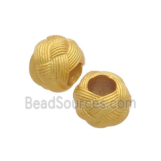 Copper Beads Round Large Hole Unfade Gold Plated