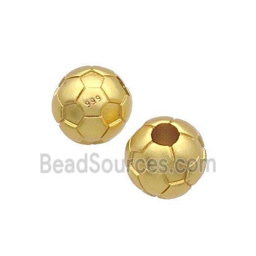 Copper Football Beads Round Large Hole Sport Unfade Gold Plated