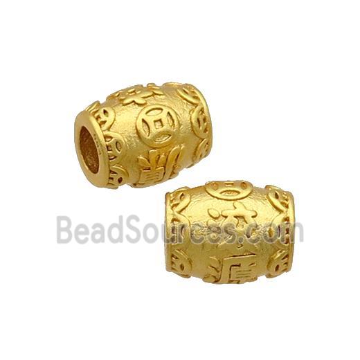 Copper Barrel Beads Large Hole Unfade Gold Plated