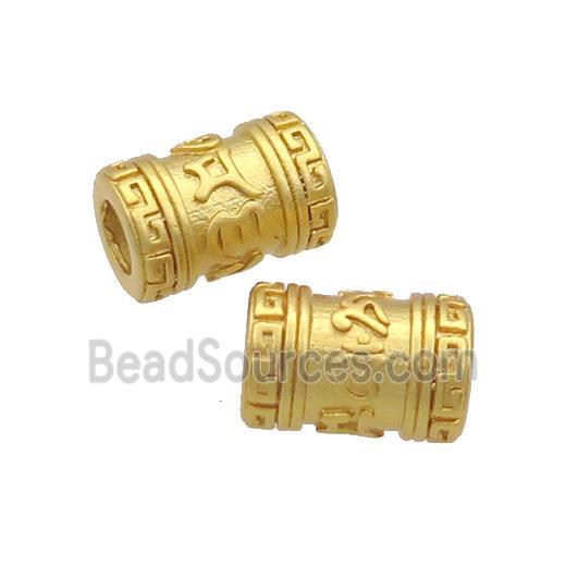 Copper Tube Beads Large Hole Unfade Gold Plated