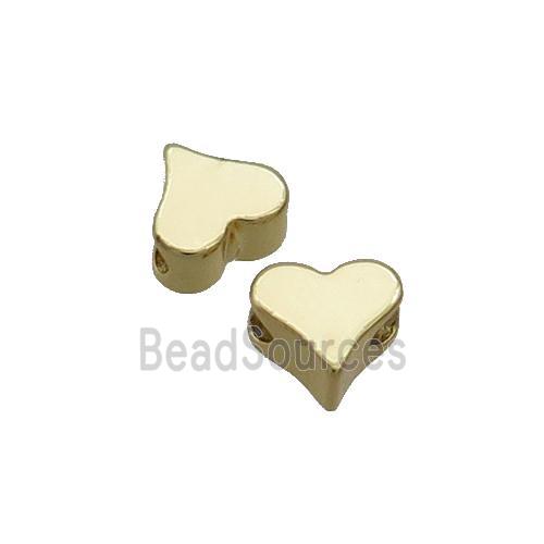 Copper Heart Beads Gold Plated