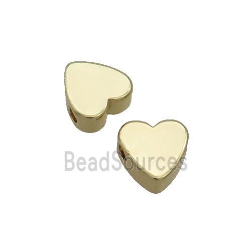 Copper Heart Beads Gold Plated