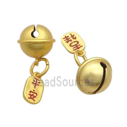 Copper Lucky Bell Pendant 18K Gold Plated