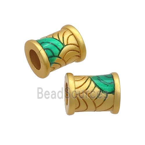 Copper Tube Beads Large Hole 18K Gold Plated