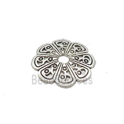 Tibetan Style Zinc Beadcaps Antique Silver