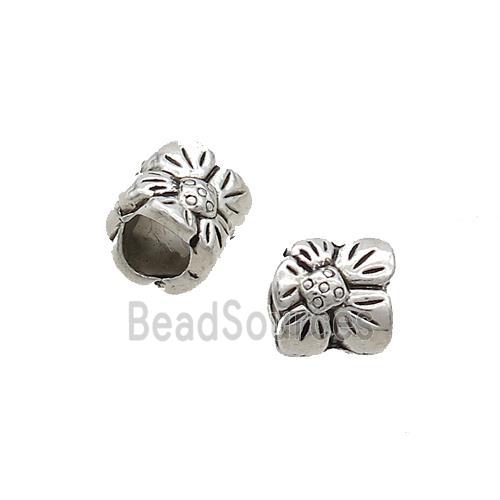 Tibetan Style Zinc Beads Large Hole Antique Silver