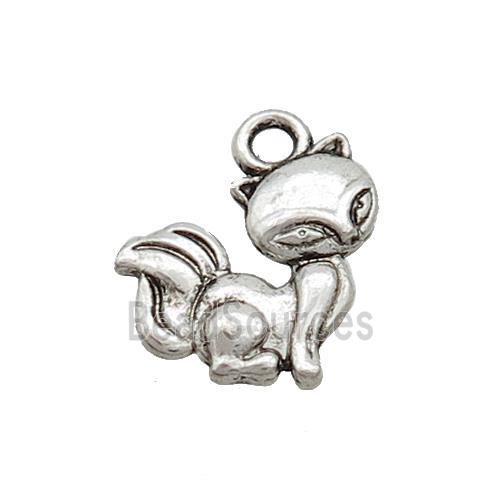 Tibetan Style Zinc Fox Charms Pendant Animals Antique Silver