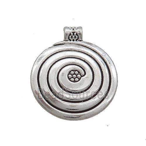 Tibetan Style Zinc Spiral Charms Pendant Rebirth Antique Silver