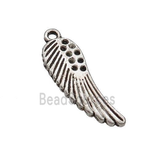 Tibetan Style Zinc Angel Wings Charms Pendant Antique Silver