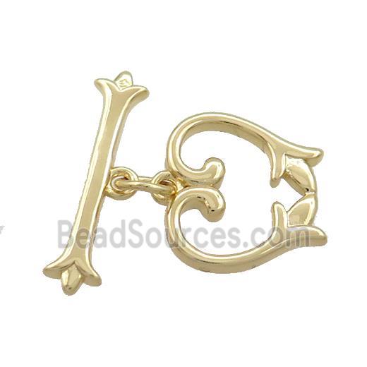 Copper Toggle Clasp Gold Plated