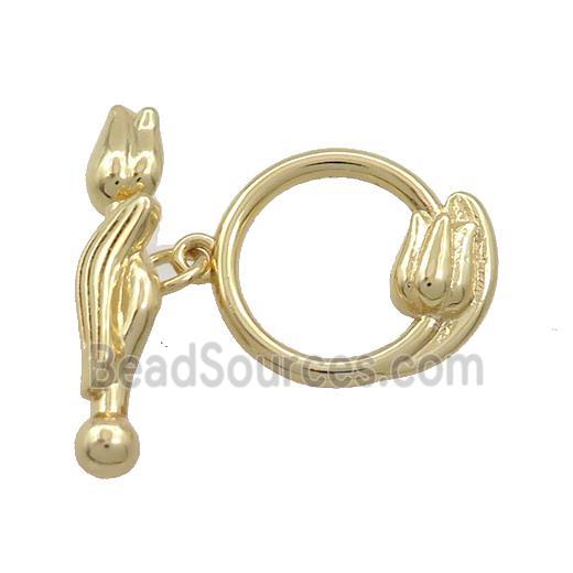 Copper Toggle Clasp Lotus Gold Plated