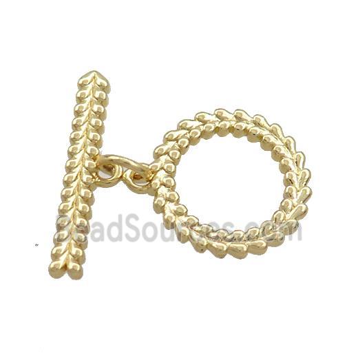 Copper Toggle Clasp Gold Plated