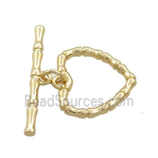 Copper Toggle Clasp Heart Gold Plated