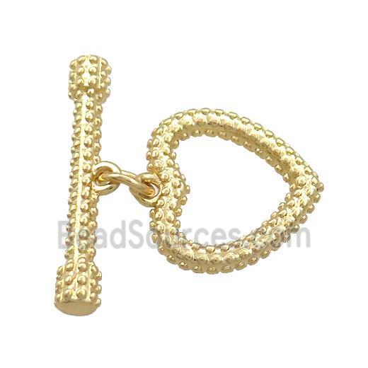 Copper Toggle Clasp Heart Gold Plated