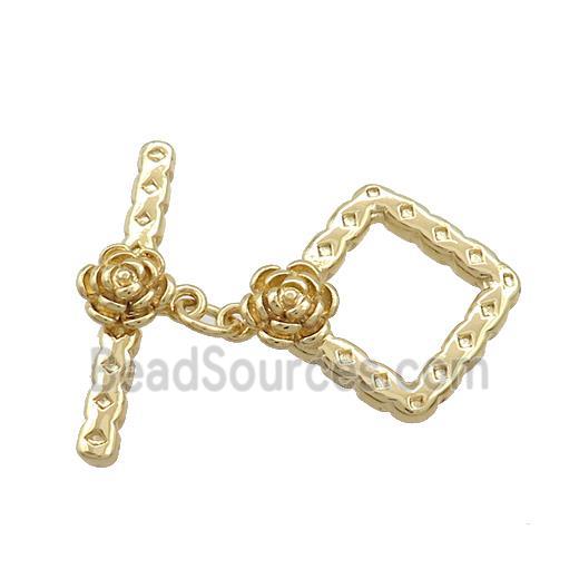 Copper Toggle Clasp Square Gold Plated