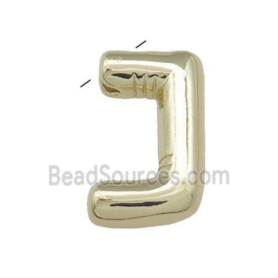 Copper Letter J Pendant Gold Plated