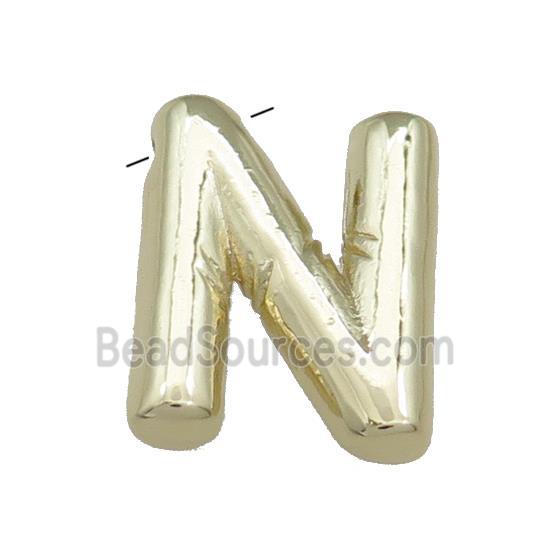 Copper Letter N Pendant Gold Plated