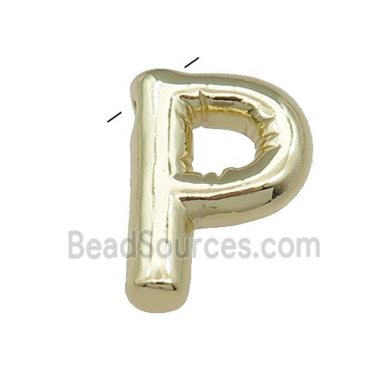 Copper Letter P Pendant Gold Plated