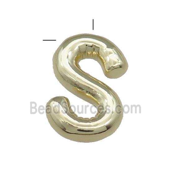 Copper Letter S Pendant Gold Plated