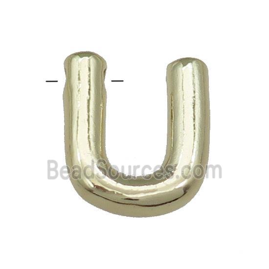 Copper Letter U Pendant Gold Plated