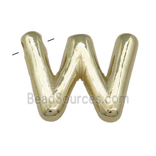 Copper Letter W Pendant Gold Plated