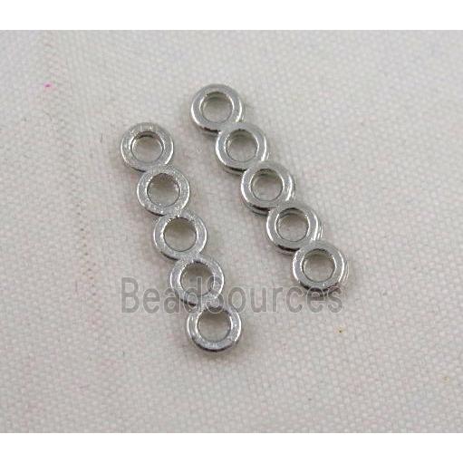 jewelry spacer bead, alloy, platinum plated