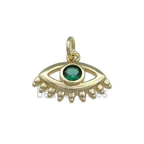 Copper Eye Pendant Pave Zircon Gold Plated