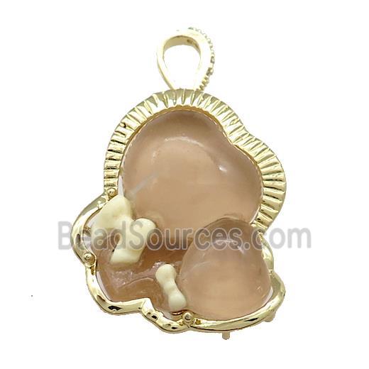 Coffee Acrylic Baby Pendant Gold Plated