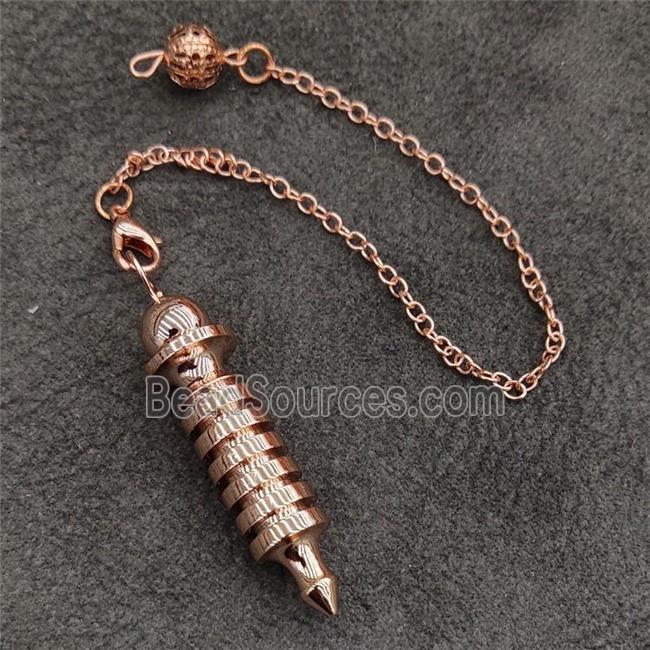 Copper Bullet Pendulum Pendant Rose Gold