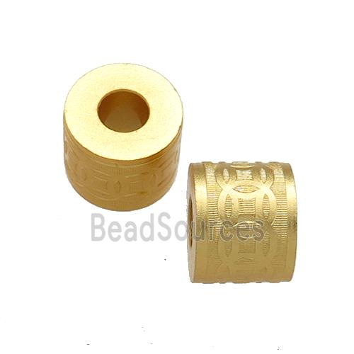 Copper Tube Beads Unfade Large Hole 18K Gold Plated