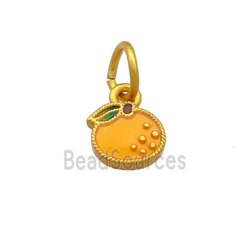 Copper Apple Pendant Multicolor Cloisonne 18K Gold Plated