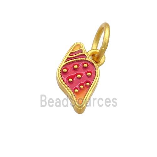 Copper Pendant Ice Cream Multicolor Cloisonne 18K Gold Plated