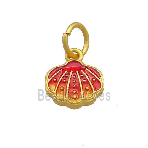 Copper Shell Pendant Multicolor Cloisonne 18K Gold Plated