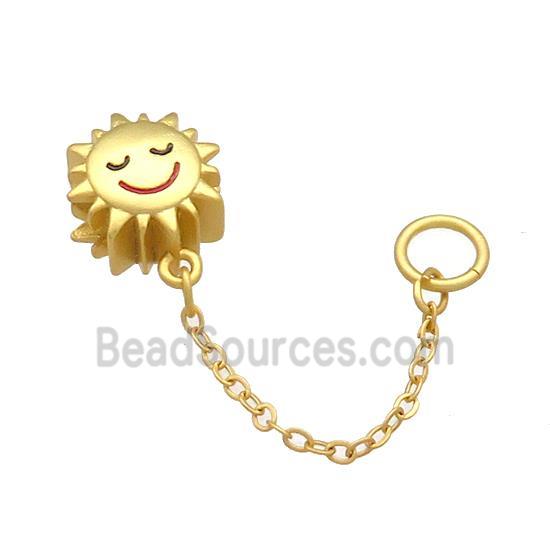 Copper Sun Charm Pendant Unfade 18K Gold Plated