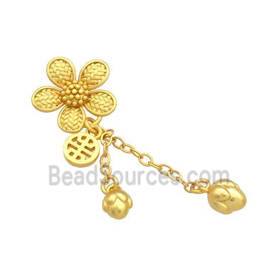 Copper Flower Pendant Unfade 18K Gold Plated