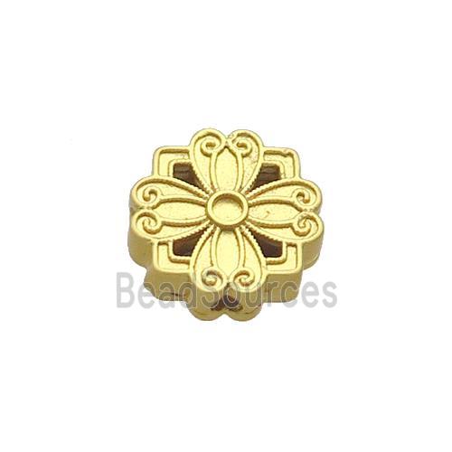 Copper Flower Beads Gold Plated