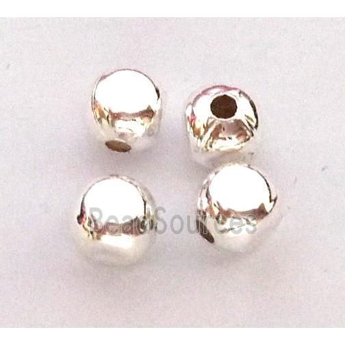 spacer copper bead, silver plated