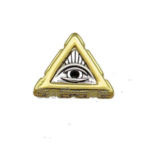 Copper Triangle Evil Eye Charms Beads Antique Silver Gold