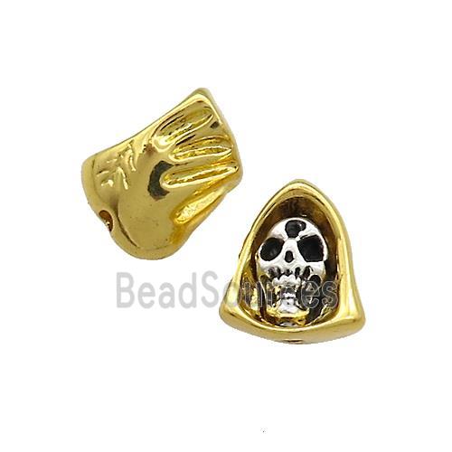 Copper Skull Charms Beads Halloween Antique Silver Gold