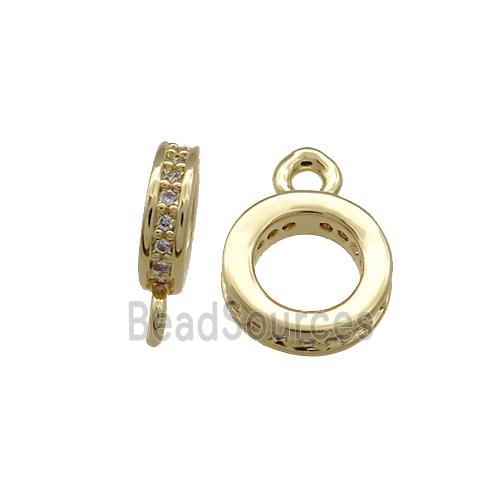 Copper Bail Pave Zircon 18K Gold