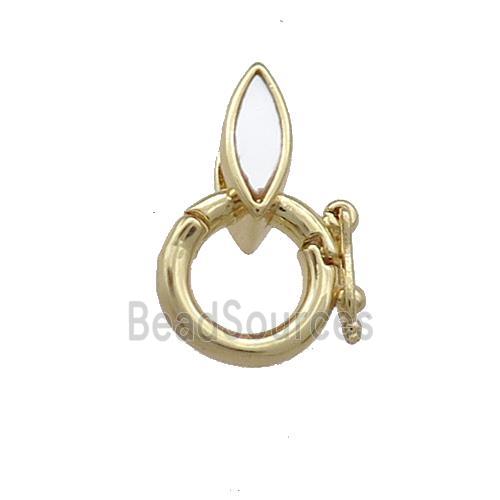 Copper Bail Pave Shell Eye 18K Gold