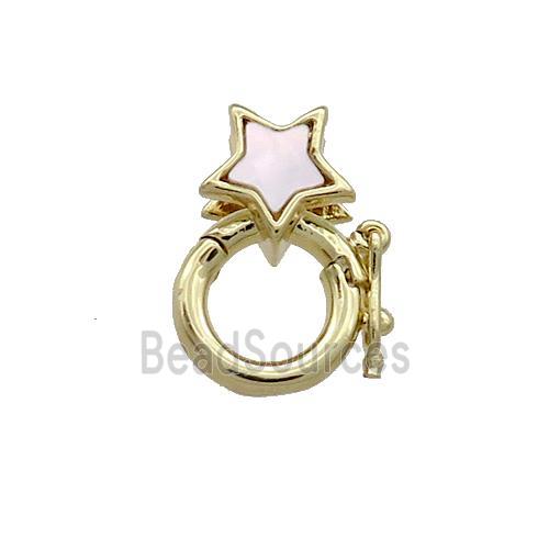 Copper Bail Pave Shell Star 18K Gold